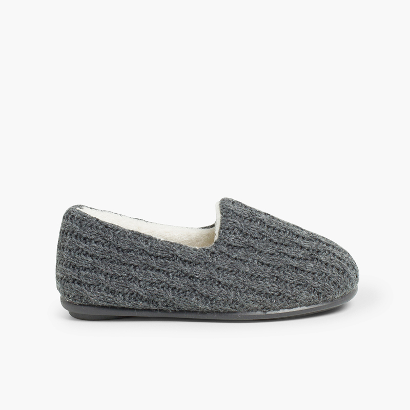 Chaussons en Laine pour Enfants Gris