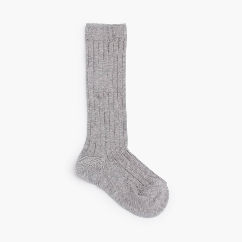 Chaussettes Hautes Enfant Maille Côtelée Condor Aluminium