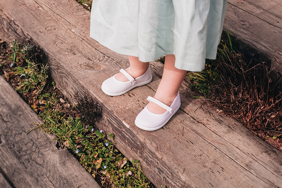 Chaussures babies en Lin à scratch fin pour filles
