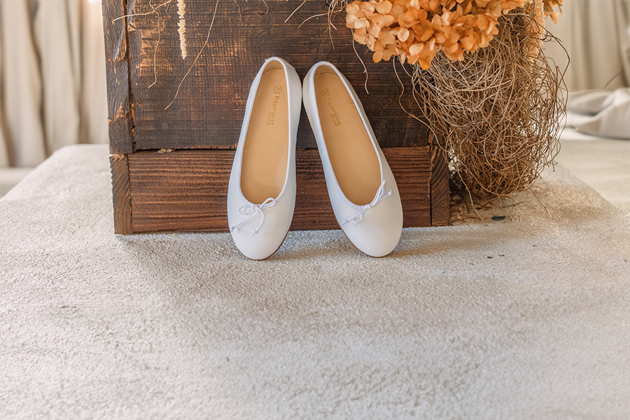 Ballerines de Cérémonie en cuir pour Fille 