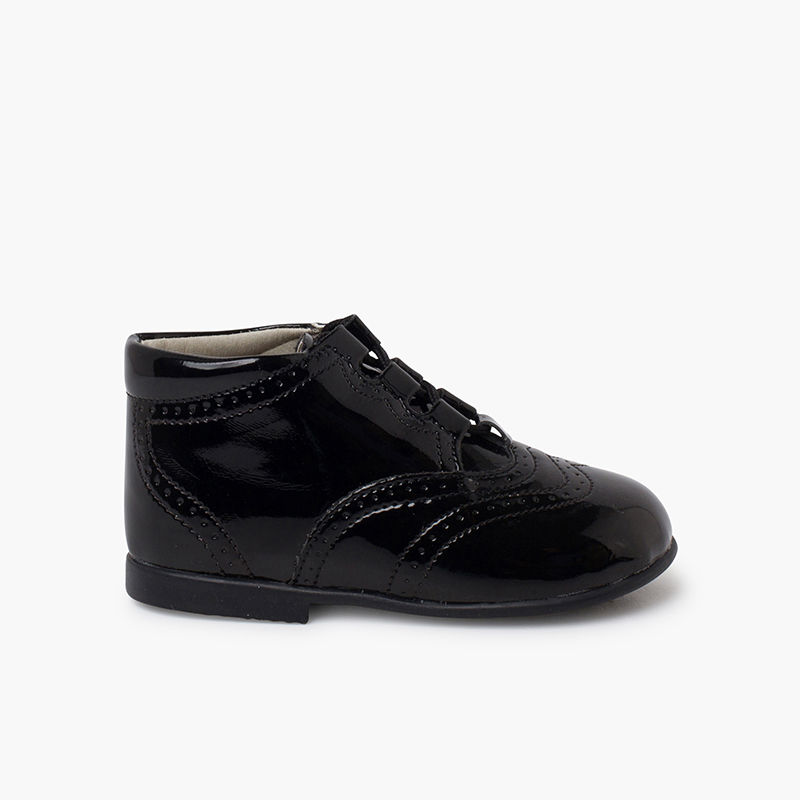 Chaussures Anglaises effet Verni Noir