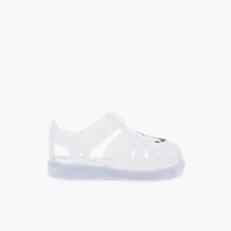 Sandales pour la plage nautiques à scratch Blanc