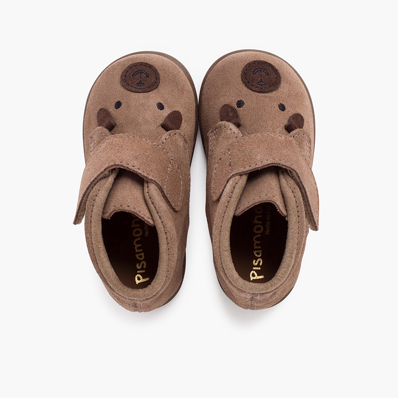 Bottines pour chien en daim avec fermeture adhérente Taupe