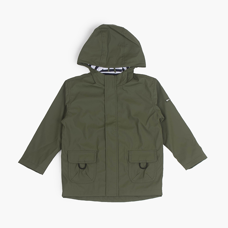 Imperméable pour garçon avec poches zippées Kaki
