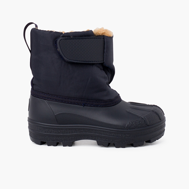 Après-ski style peau de mouton avec fermeture adhérente Bleu Marine
