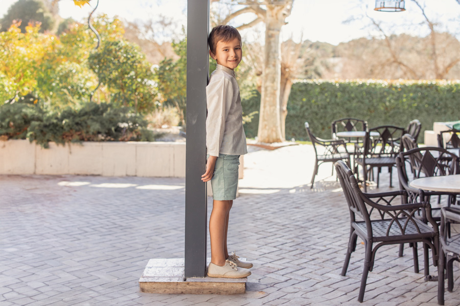 Derbies garçon toile semelle jute bicolore