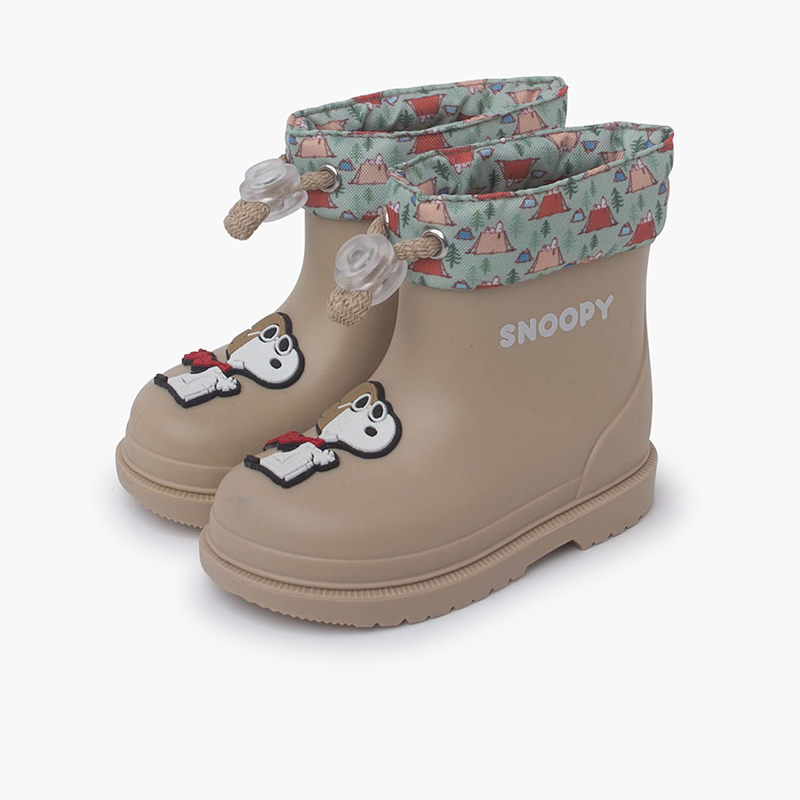 Bottes de Pluie Snoopy Collier ajustable Beige