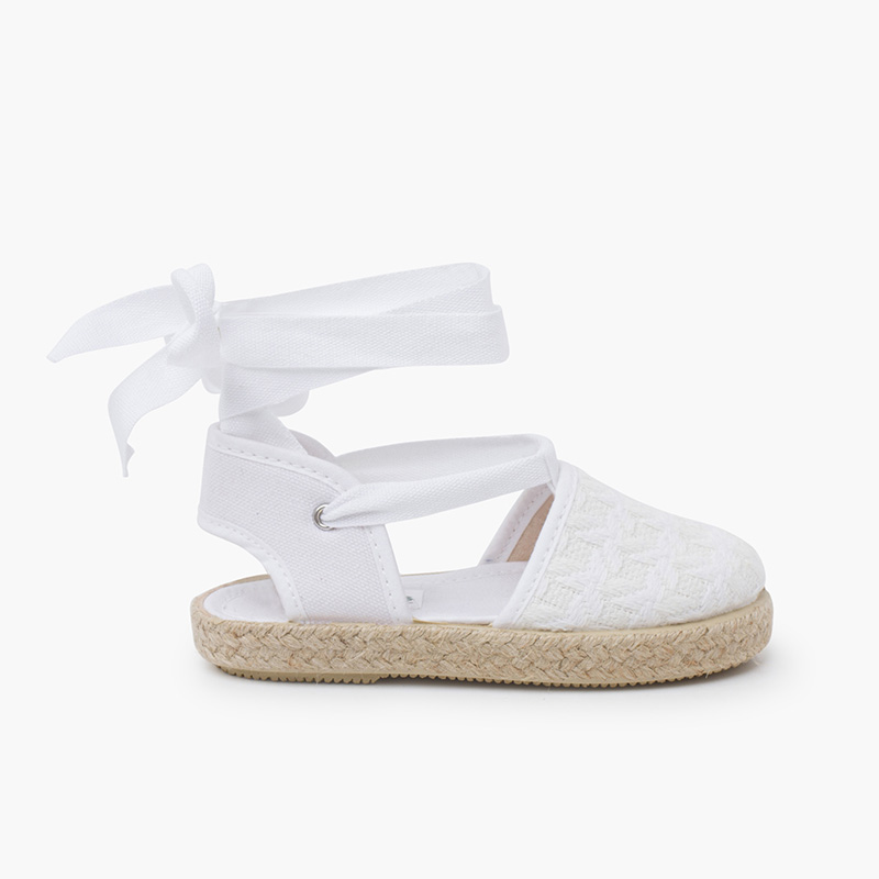 Espadrilles effet tressage rubans Blanc