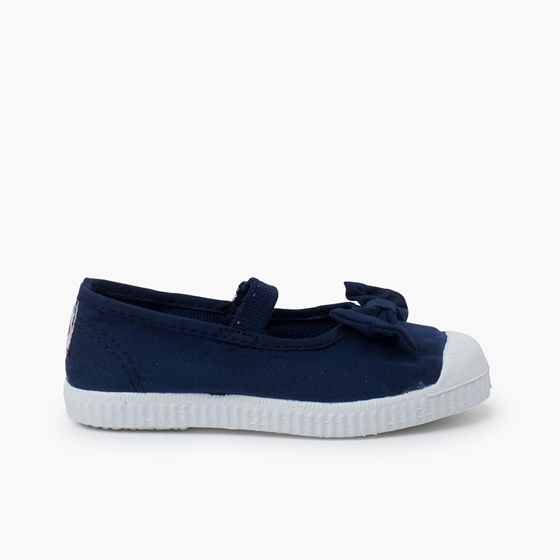 Ballerines élastique et lacet semelle baskets Bleu Marine