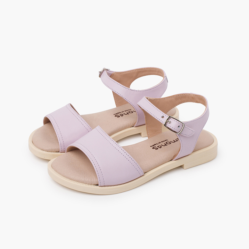 Sandales cuir dessus décolleté Lavanda