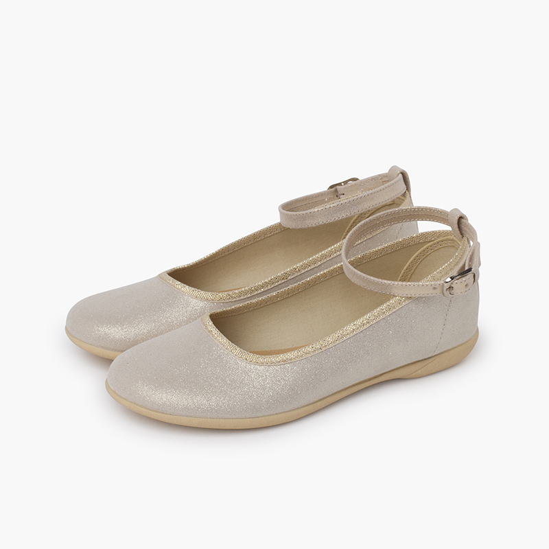 Ballerines nacrée brillante Champagne