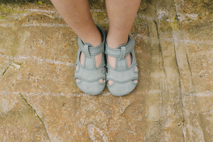 Sandales garçon barefoot toile lavée