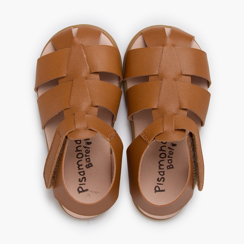 Sandales barefoot brides cuir Couleur Cuir