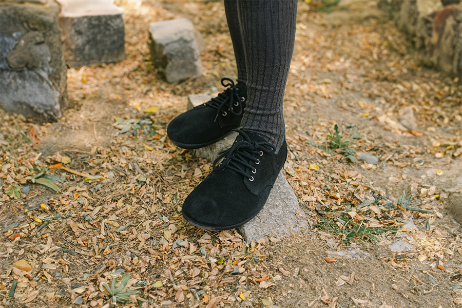 Derbies à lacets barefoot suédé