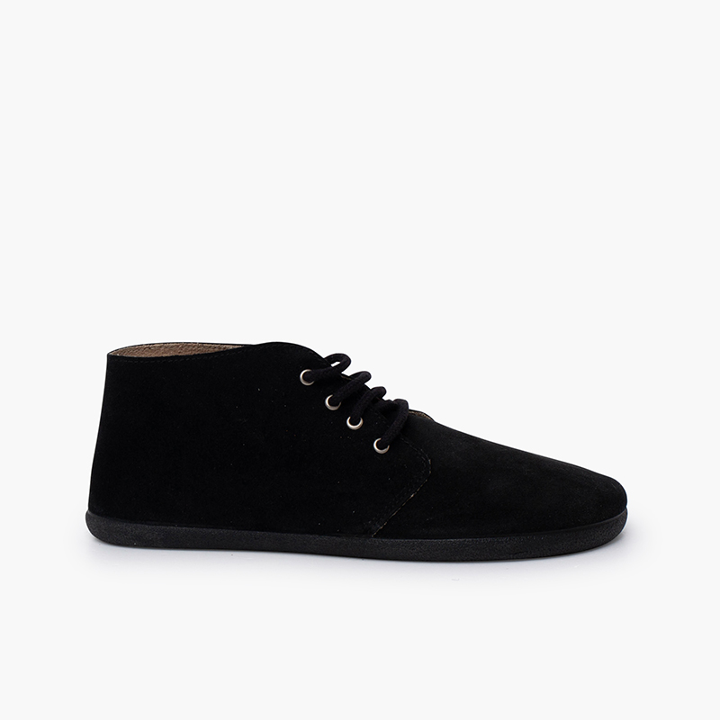Bottes barefoot suède lacets Noir