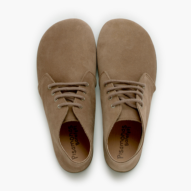Bottes barefoot suède lacets Taupe