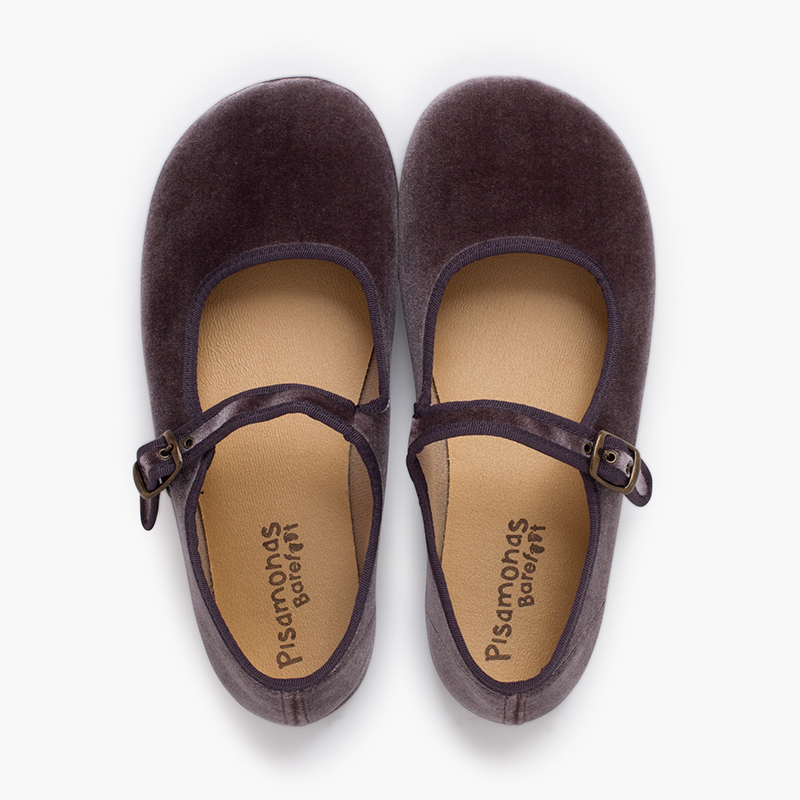 Babies femme barefoot velours boucle Gris