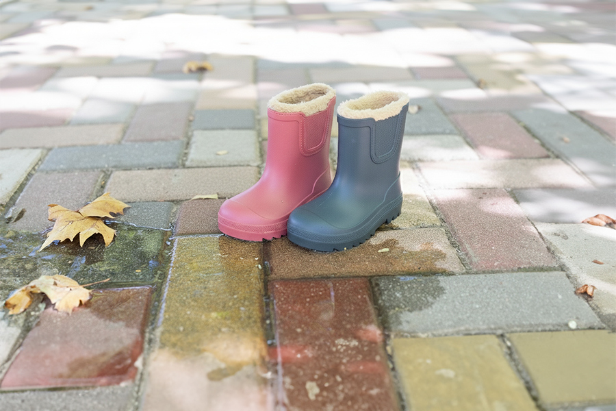 Bottes de pluie barefoot wide chelsea doublées effet mouton