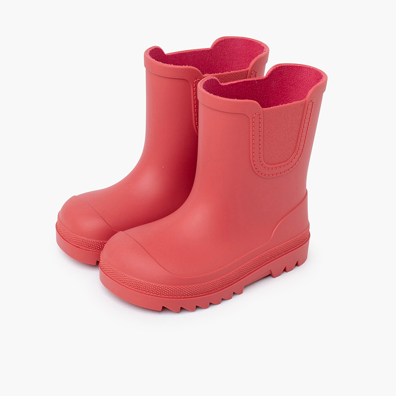 Bottes de pluie barefoot wide type Chelsea Corail