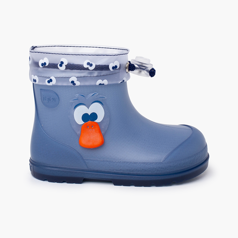 Bottines de pluie barefoot ajustables canard Bleu
