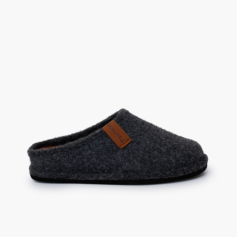 Chaussons sabots feutre enfants grandes tailles Gris