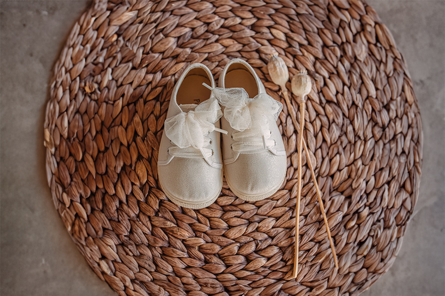 Baskets barefoot brillance nœud tulle