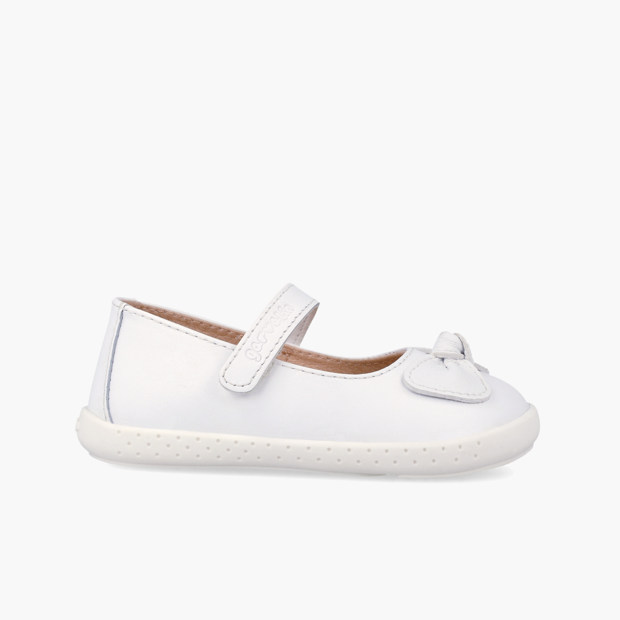 Chaussures babies barefoot cuir nœud Blanc