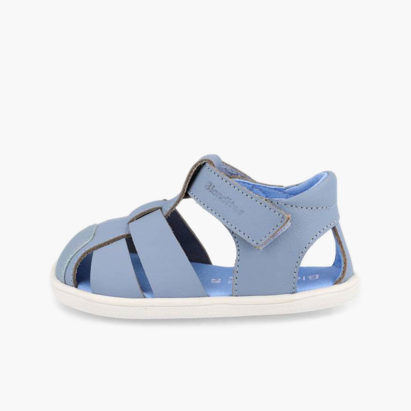 Sandales fermées garçon cuir Blanditos Bleu