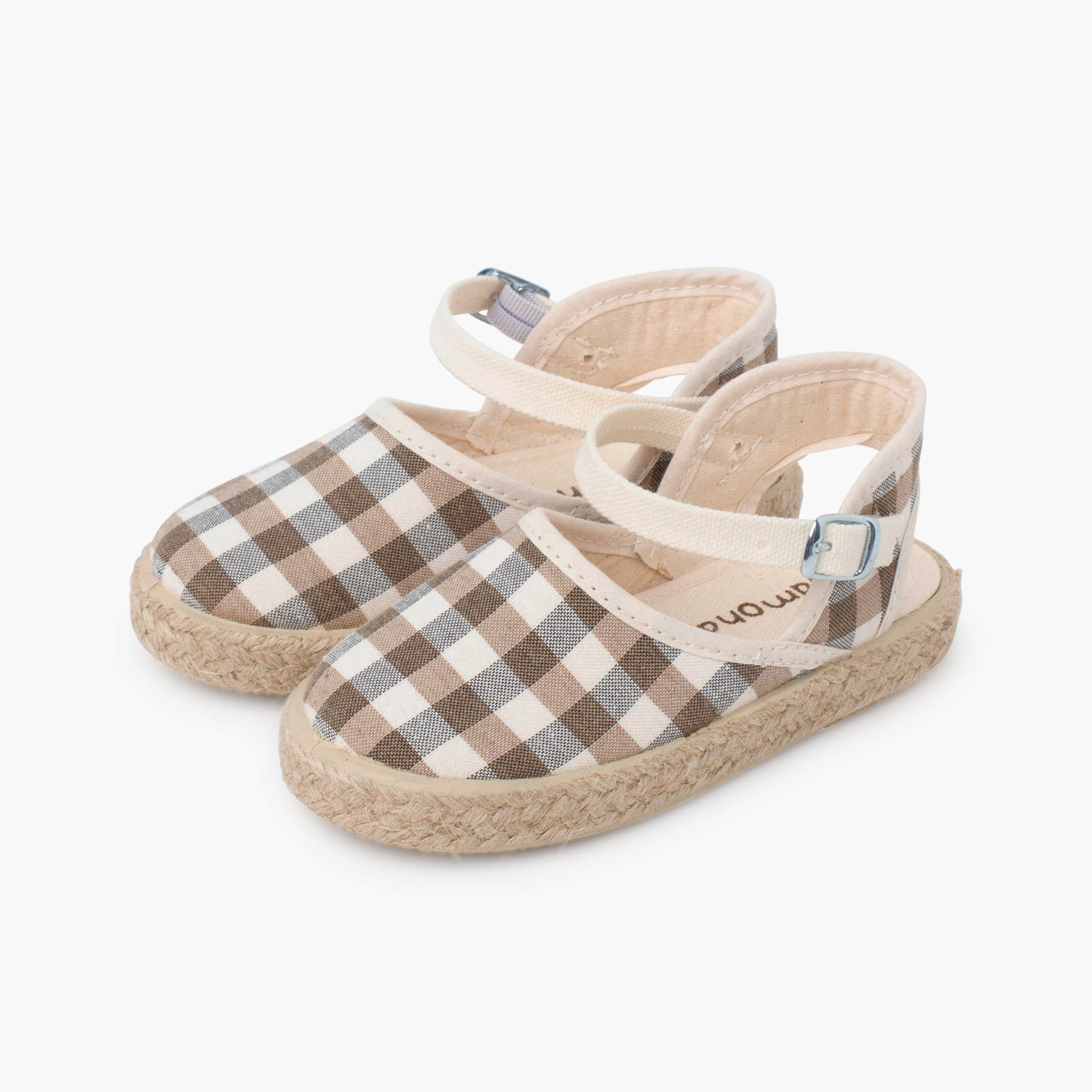 Espadrilles fille carreaux vichy boucle Atterrir