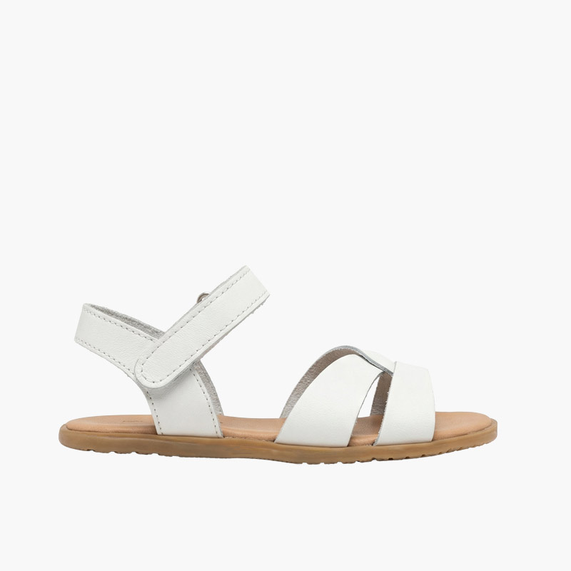 Sandales barefoot fille bride entrelacée Blanc