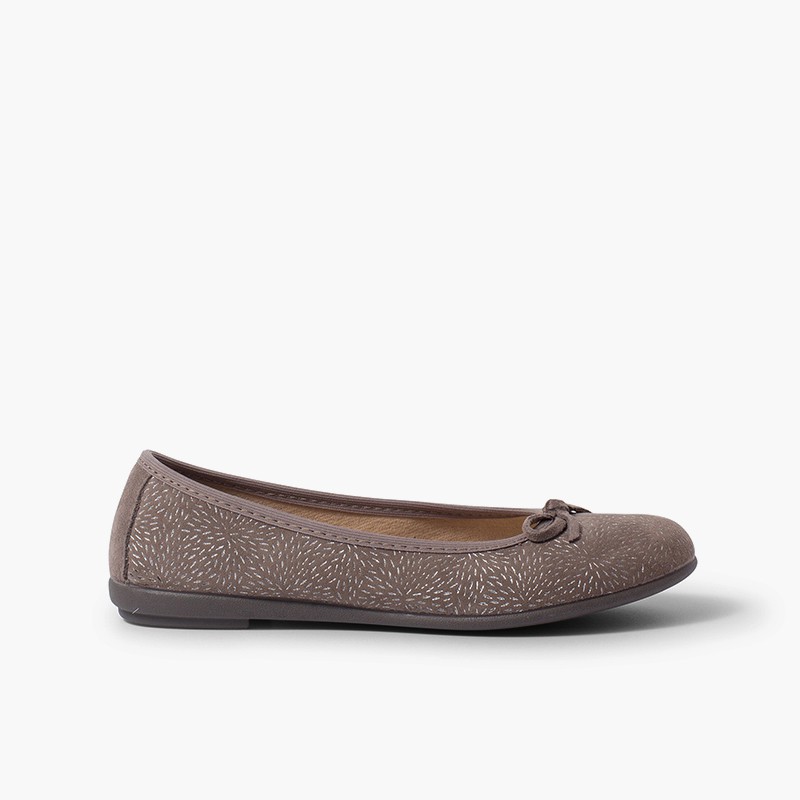 Noeud ballerine détails argent Gris