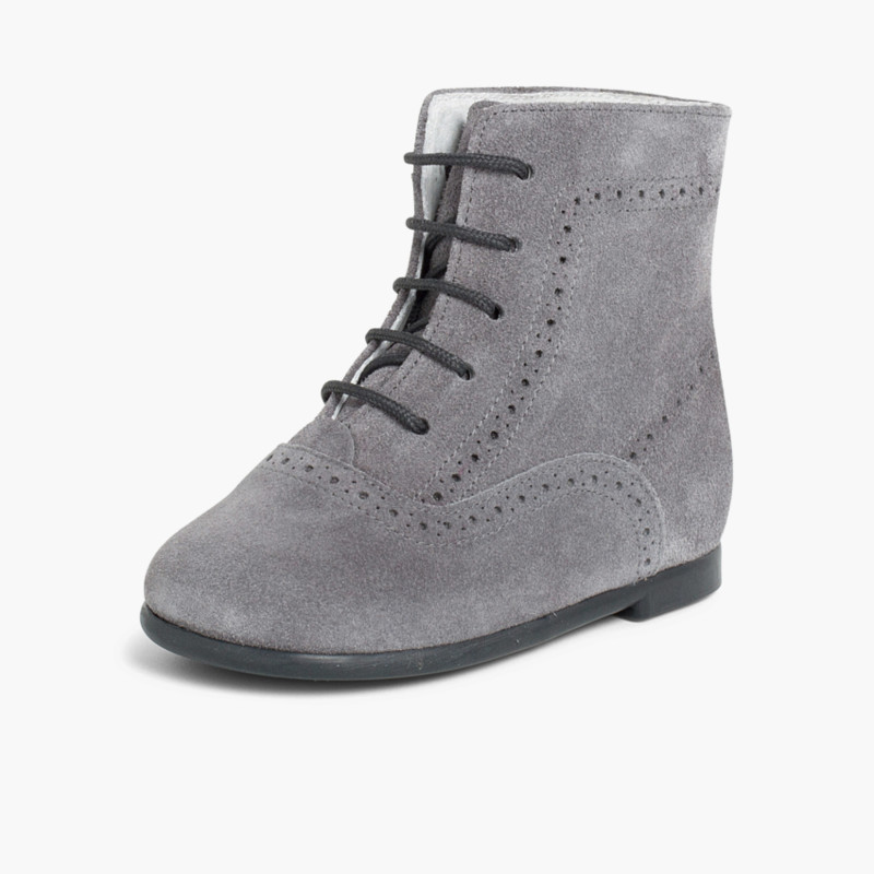 Bottines en suède Gris