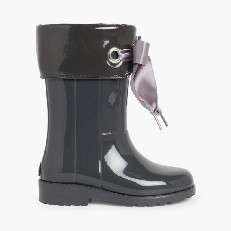 Bottes de pluie fille style verni IGOR  Gris