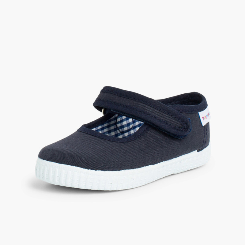 Chaussures Babies Fille à scratch style basket Bleu Marine