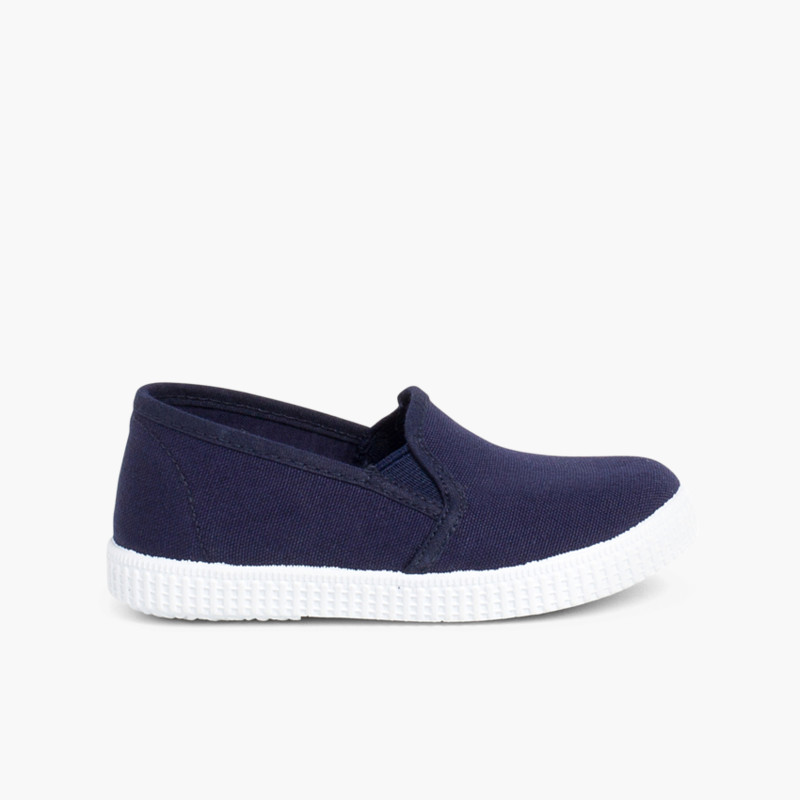 Tennis pour Enfants en toile  Bleu Marine