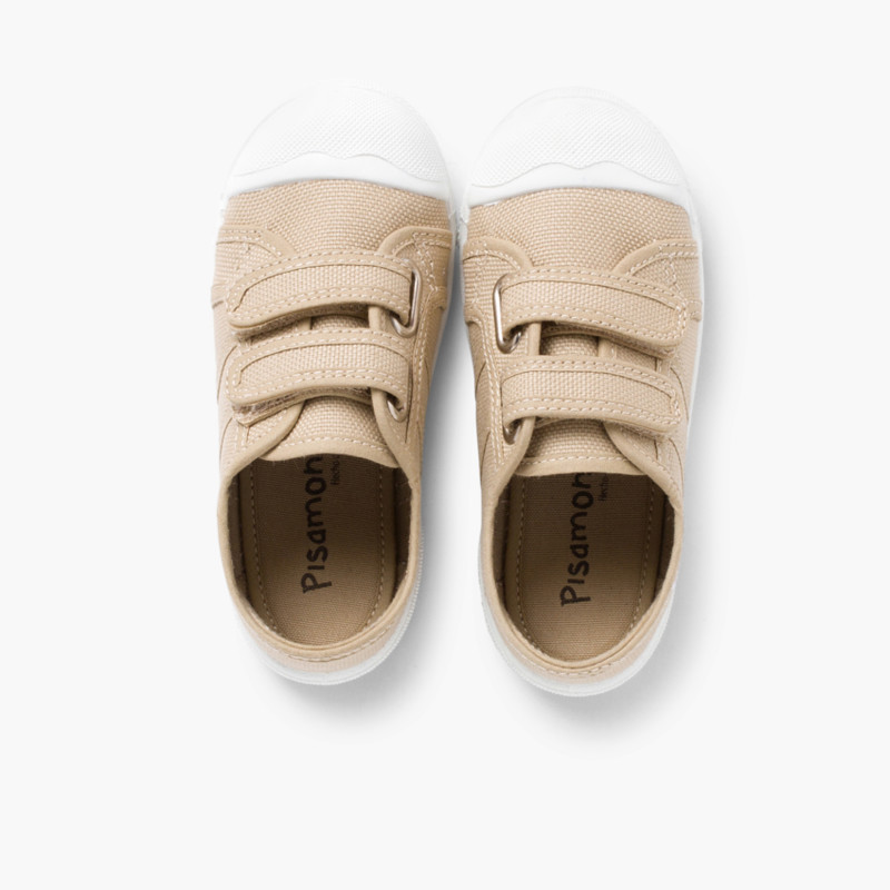 Baskets en Toile avec Scratchs pour Enfant Sable