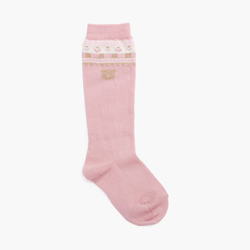Ours chaussettes hautes Rose