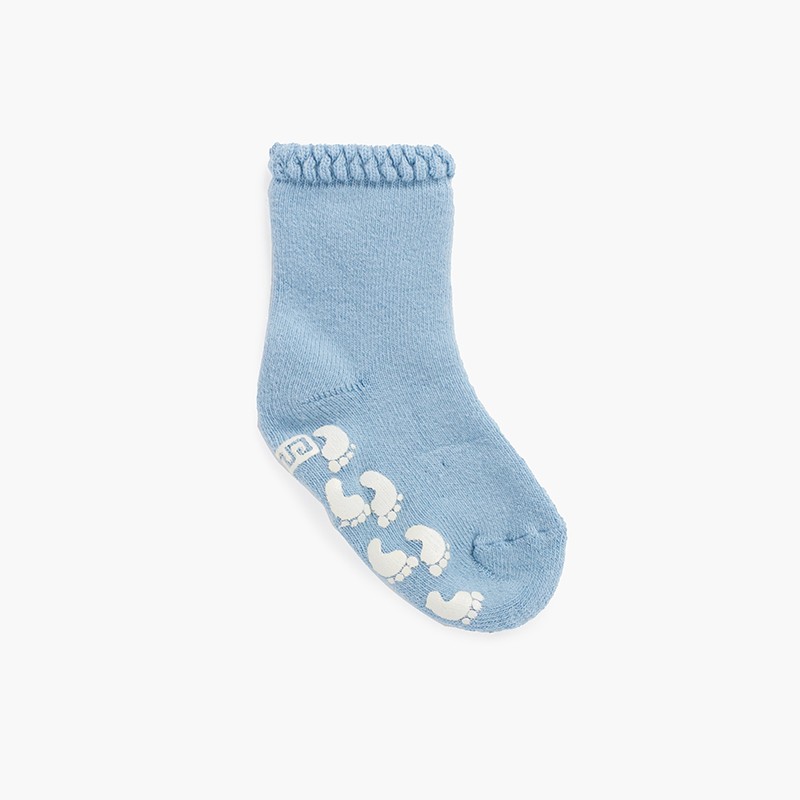 Chaussettes antidérapantes avec impression de poignets en relief Bleu