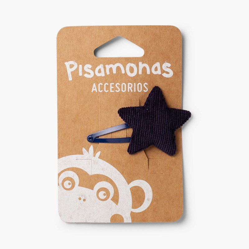 Barrette pour cheveux avec étoile en velours côtelé