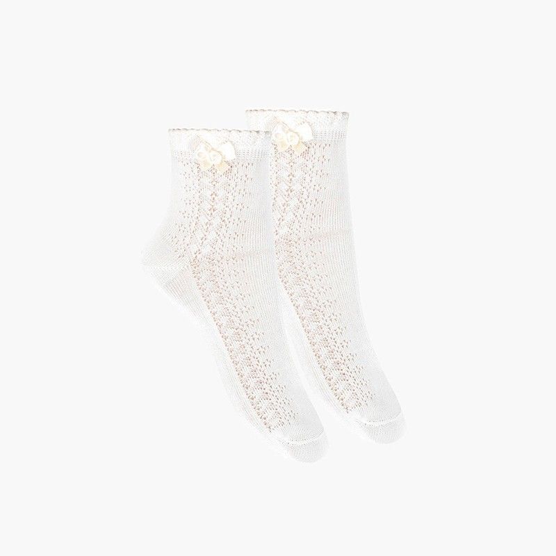 Chaussettes élégantes ajourées avec nœud