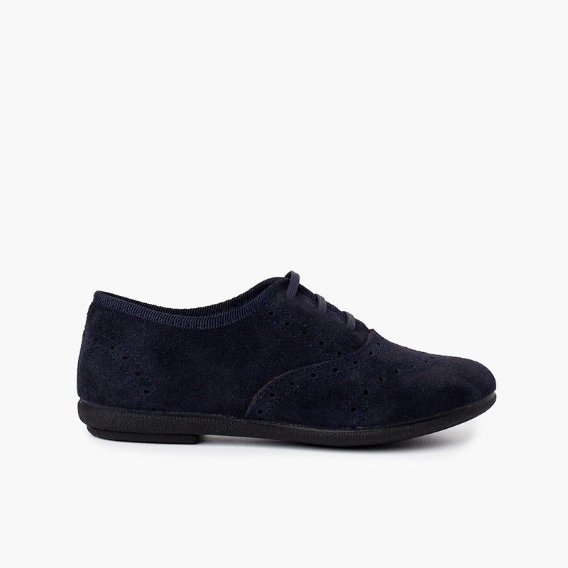 Derbies fille et femmee en cuir de suède