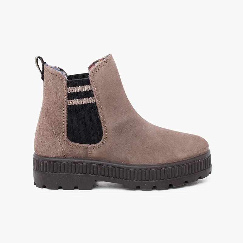 Botte chaussette fendue élastique à rayures latérales
