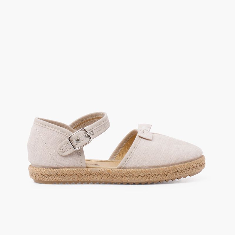 Espadrilles à nœud et cou-de-pied froncé