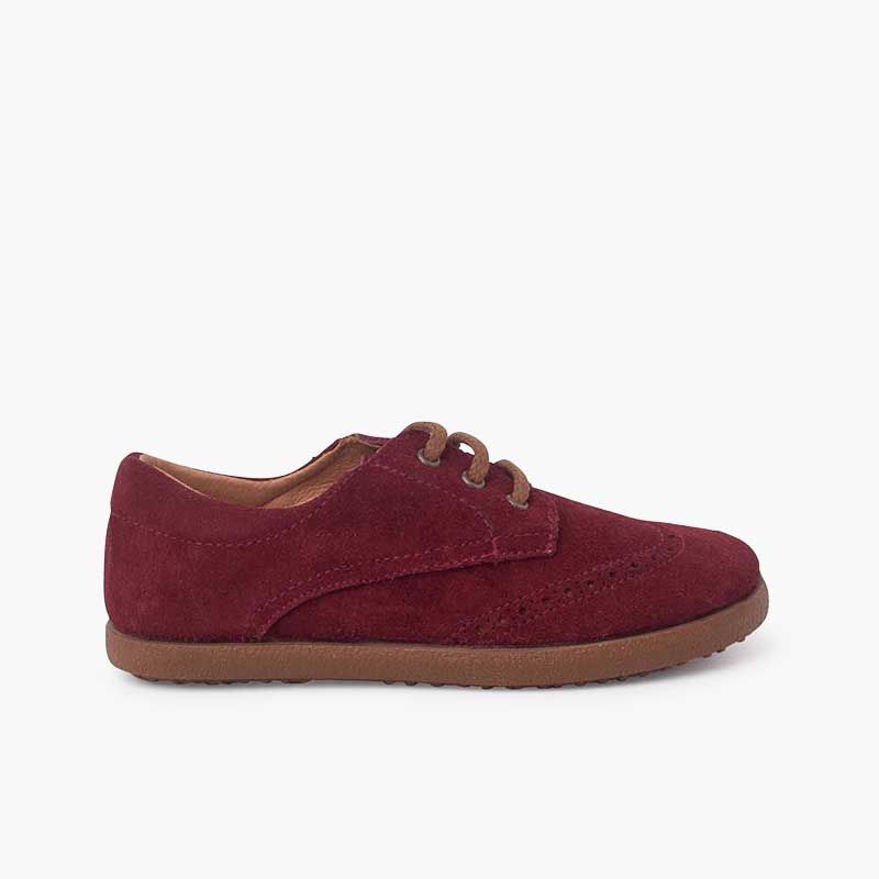 Chaussures oxford en suède avec semelle caramel