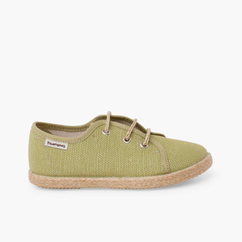 Derbies enfants lin lacets jute