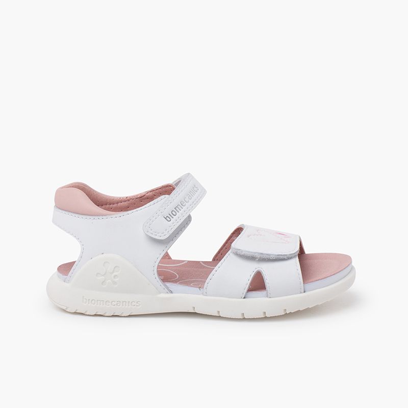 Sandales fille cœurs bande à scratch