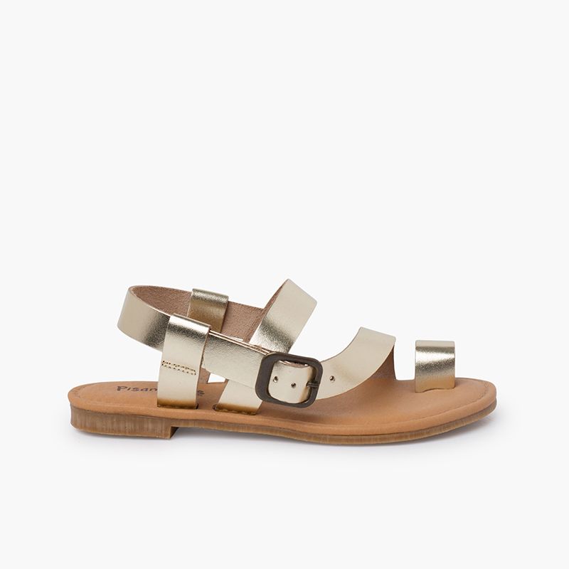 Sandales gladiateur cuir nappa boucle