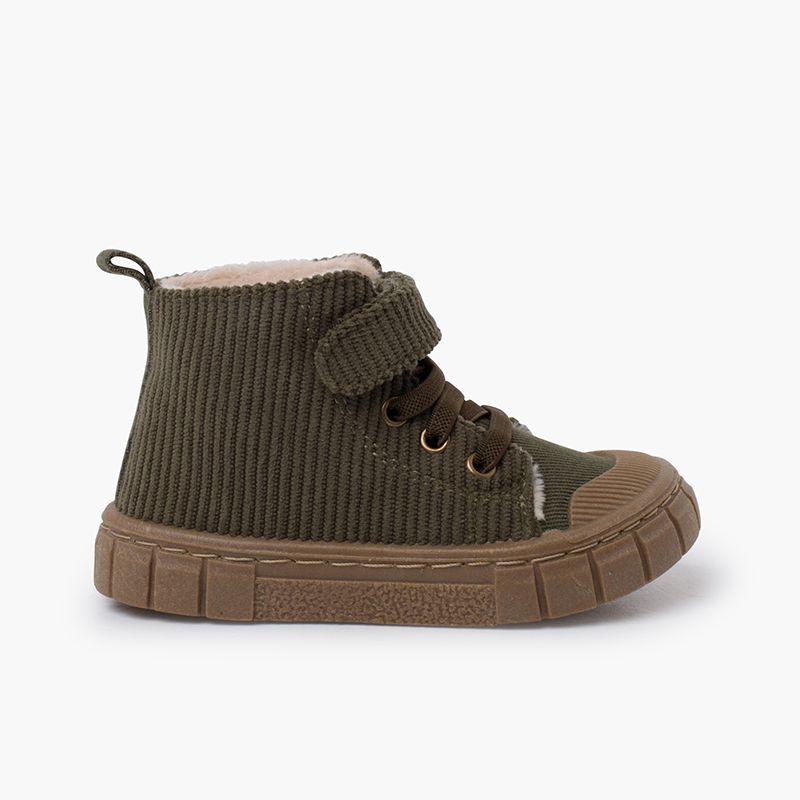 Botte Garvalín velours côtelé lacets élastiques