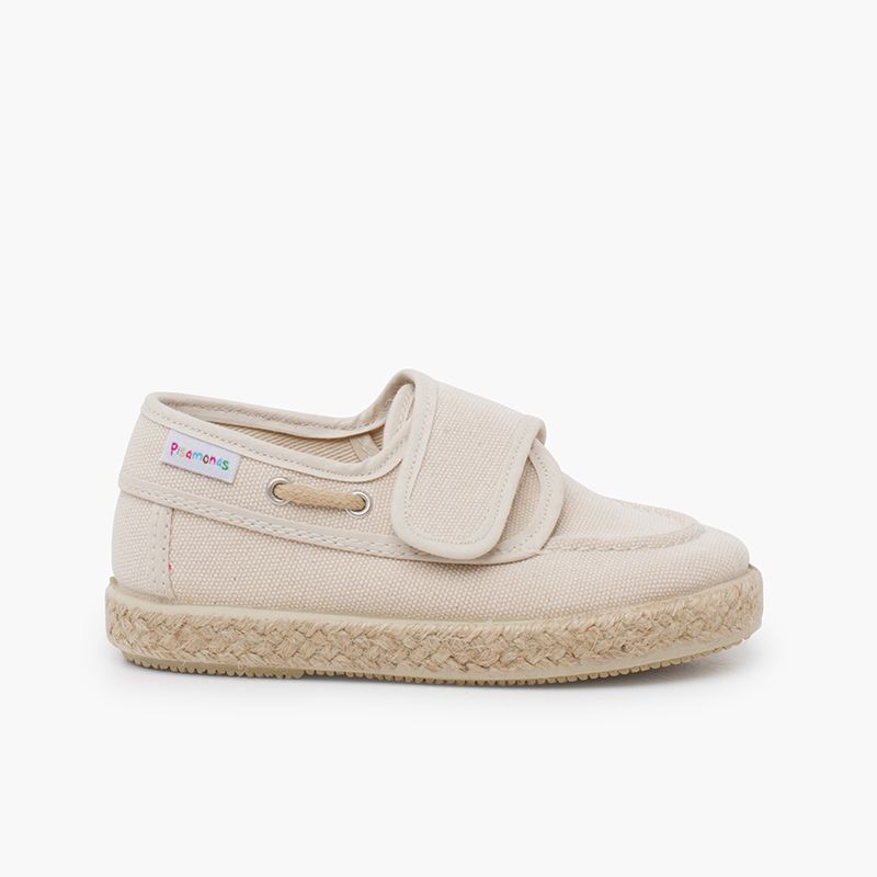 Chaussures bateau toile rustique effet délavé