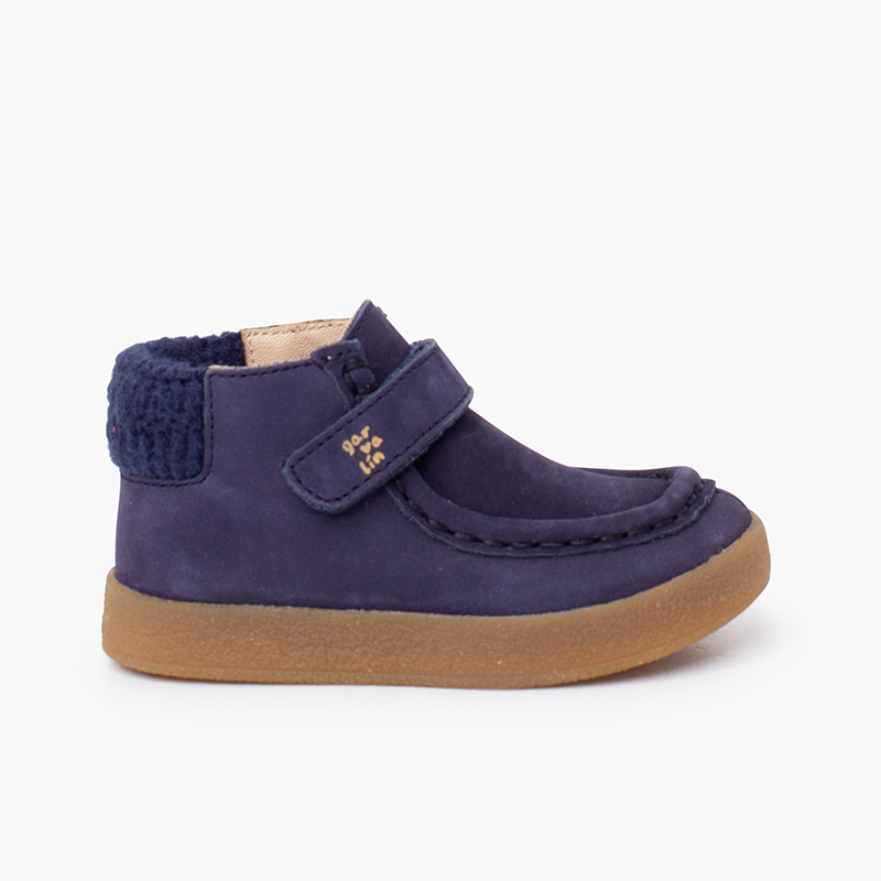 Bottines wallaby col doublé scratch